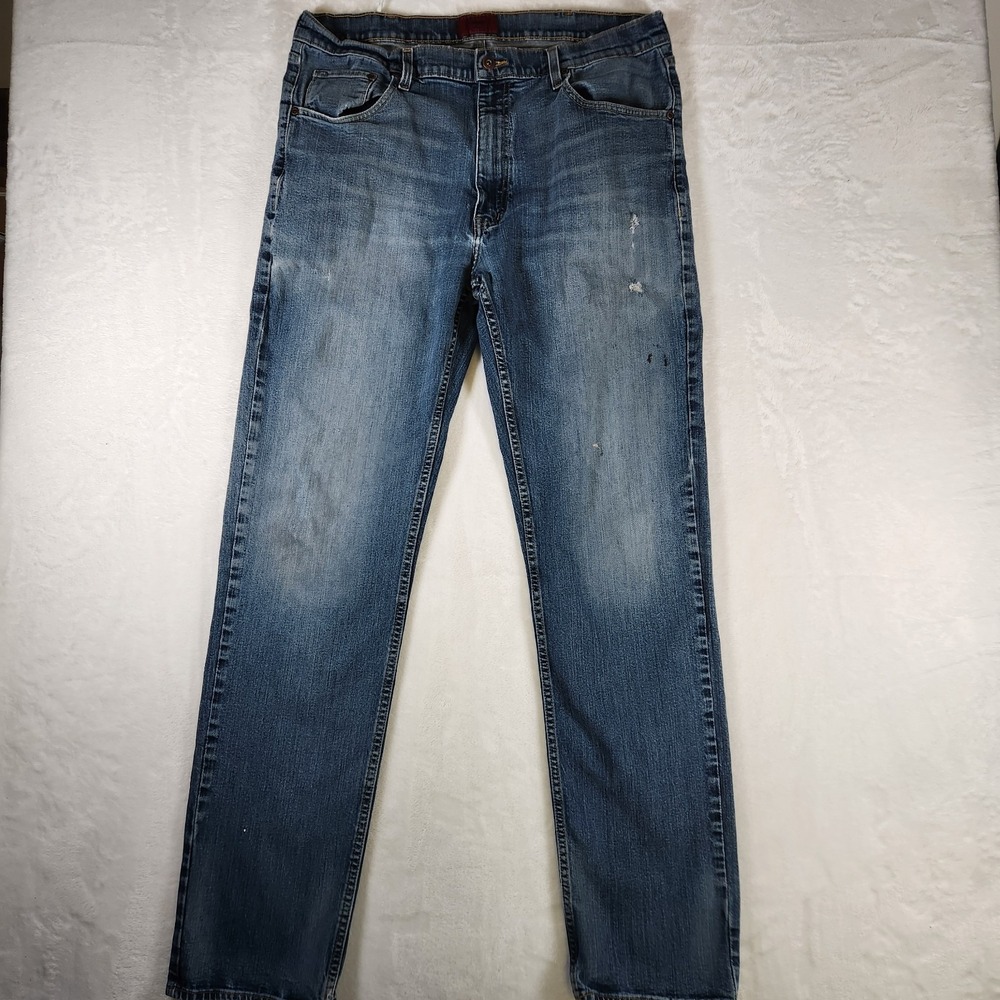 The Foundry Supply Co Flex Denim Jeans Blue‎ Distressed Stretch 38x36